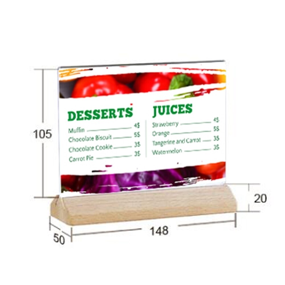 Workstation Table Label Label 148*105mm Wooden Table Label Holder Desk Sign Pric... – Grandado