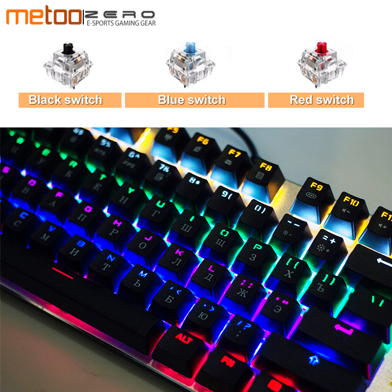 Mechanical Gaming Keyboard Ergonomic LED Backlit 104 Full key USB Wired Keyboard For Gamer Computer Blue/Red/Black switch