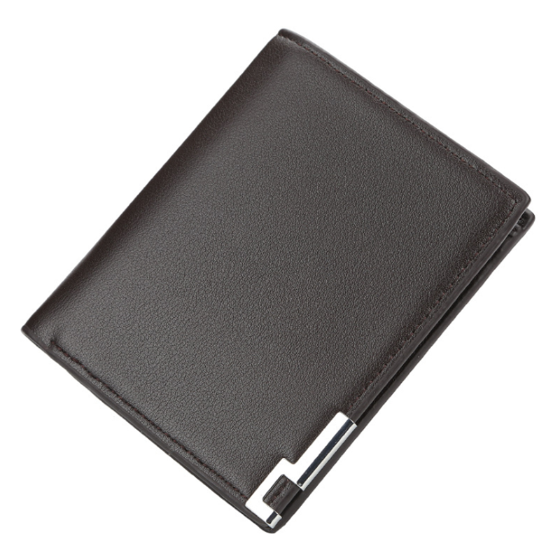 Mens lässig Brieftaschen Pu Leder Kurze Brieftasche Männer Kreditkarte Halfter Masculina Billetera hombre Portafoglio Uomo Porte Dünne Geldbörse: 01Braun