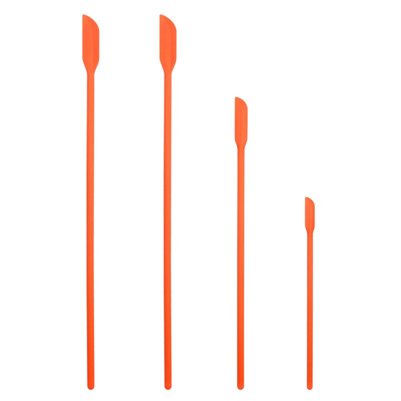 4 Stuks Mini Siliconen Spatels Keukengerei Voor Dunne Jar Skinny Openingen Flessen Tiny Schraper Cosmetische Schrapen Mengen Gereedschap: 4 Pcs Orange