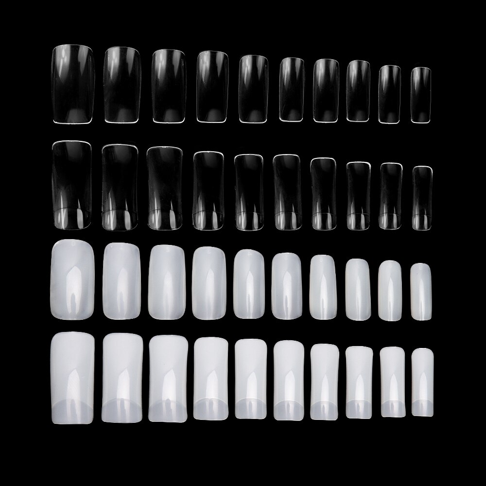 Dmoley 100 Pcs Valse Nagel Tips Wit/Clear/Natural Franse Stijl Vingernagels Nail Tips Volledige Cover False Acryl nail Art Tips