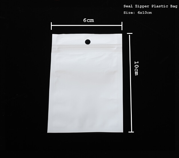 200 stks/partij Size 6x10 cm Wit Transparant Self Seal Rits Plastic Retail Verpakking Ziplock Zip Lock Pakket bag W/Hang Hole