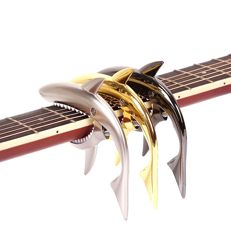 Zinc Alloy Guitar Capo Shark Capo for Electric Guitar with Good Hand Feeling, No Fret Buzz and Durable