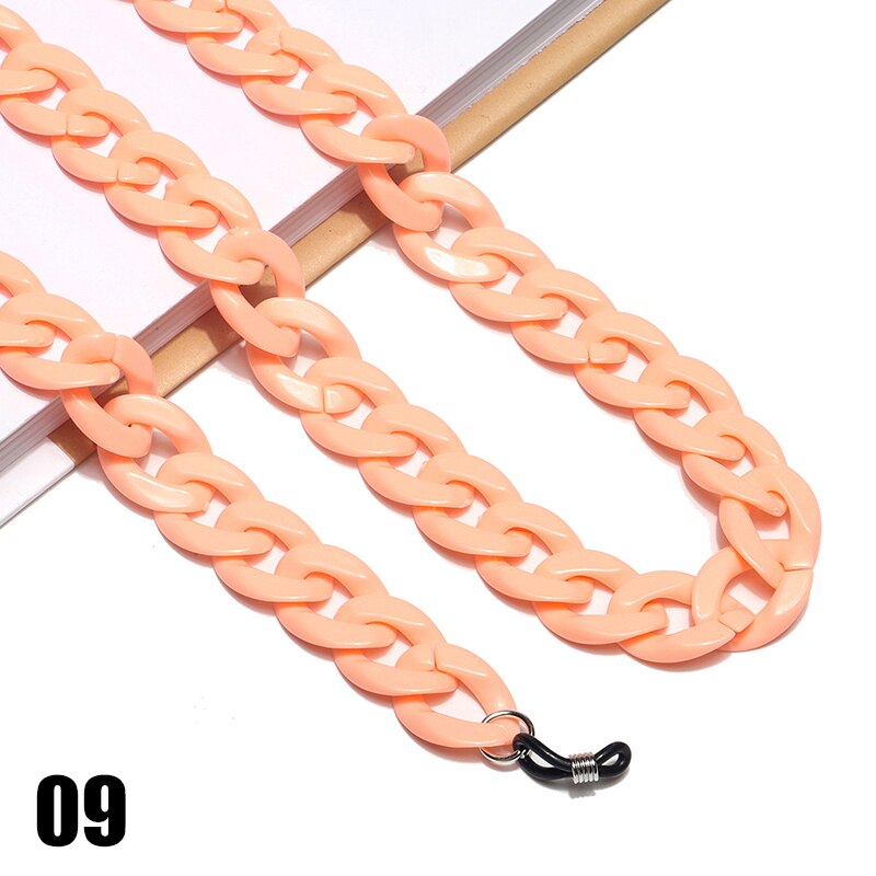 Mode Acryl Candy Kleur Zonnebril Kettingen Glazen Ketting Bandjes Ketting Chunky Lanyards Unisex Hals Brillen Strap: 9
