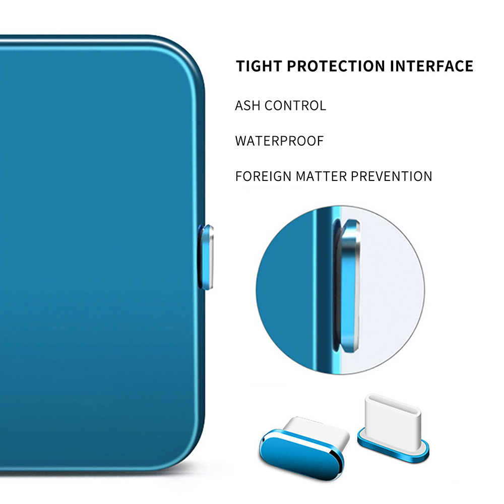 5 bouchons anti-poussière en métal pour Port de chargement de téléphone de Type C, couvercle de protection anti-poussière, capuchon étanche, décoration pour Samsung Xiaomi