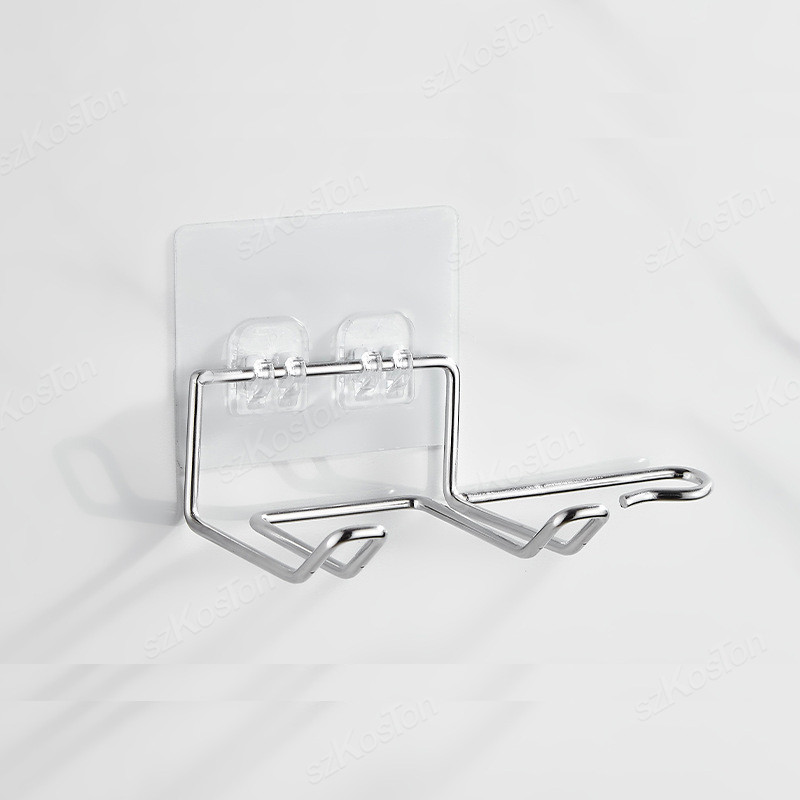 Soporte para secador de pelo, soporte para secador de pelo montado en la pared, accesorios de baño, estante de almacenamiento autoadhesivo para el hogar, accesorios de baño: Negro