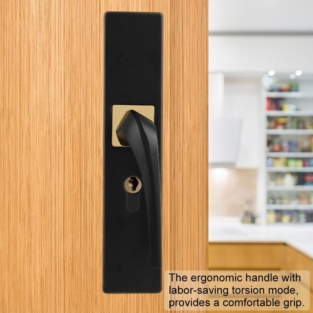 Simple Aluminum Bedroom Inside Wooden Door Silent Home Handle Lock with Keys