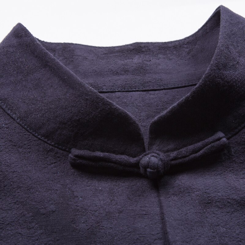 Chinese Style Men'S Cotton And Linen Jacket Middle-Aged Retro Long-Sleeved Linen Chinese Style Buckle Top Hanfu