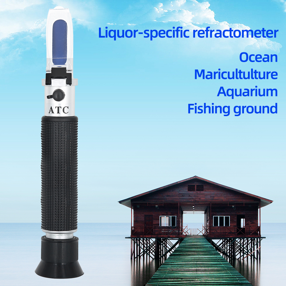 Retail Box Hand-Held LED Light Brine Salinity Salt Refractometer Salinity Meter Tester 0-10% With ATC 48% off