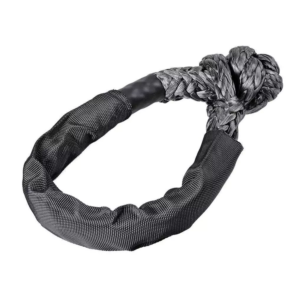 2 stücke 35000 £ Schäkel Winde Seil Abschleppen Erholung Riemen Nylon Auto flexibel Synthetische Weiche 15T Abschleppen Seile: Schwarz