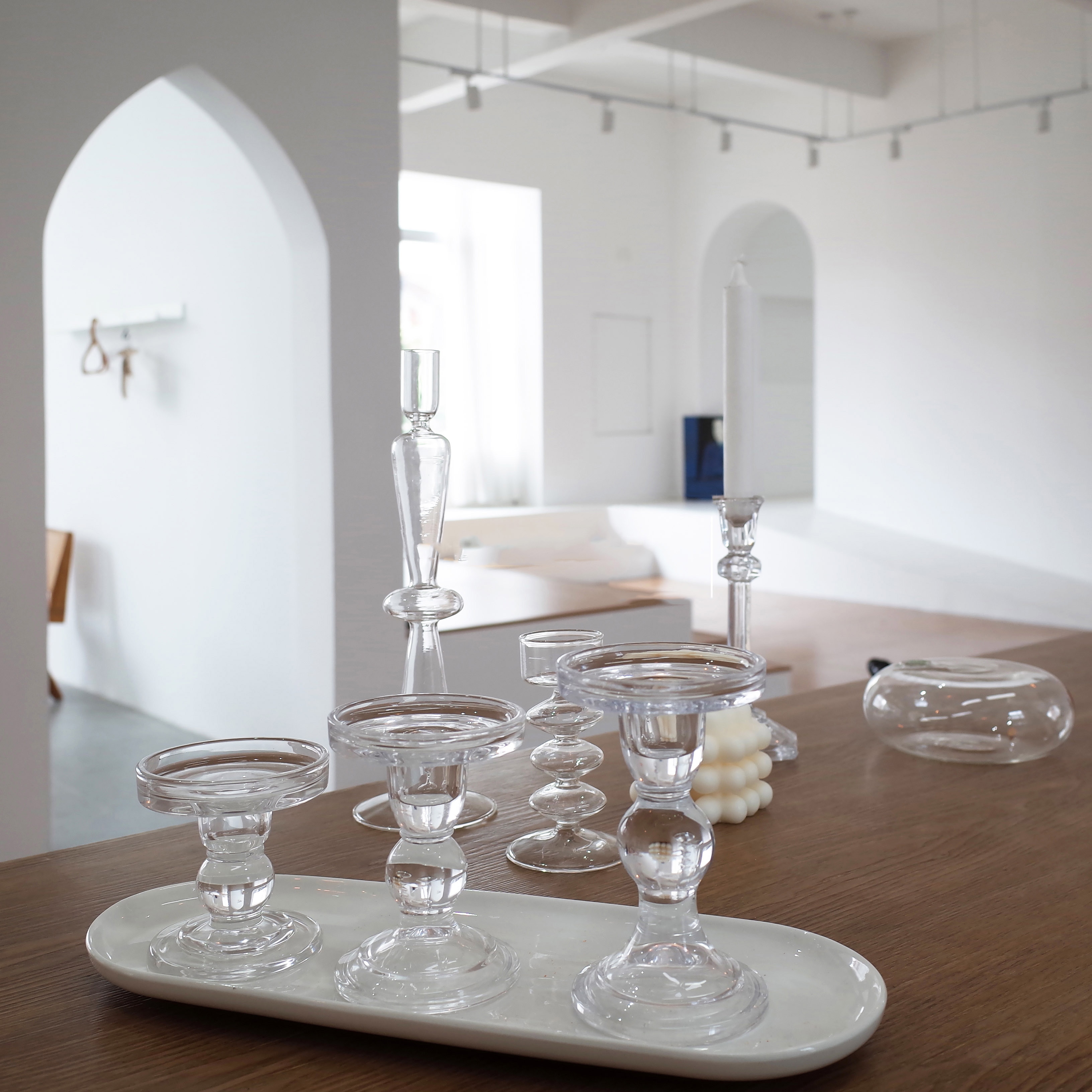1pc 3.46 / 4.52 / 5.51 in telysholder i klart glass ideell for bryllup spa aromaterapi telys lysestaker
