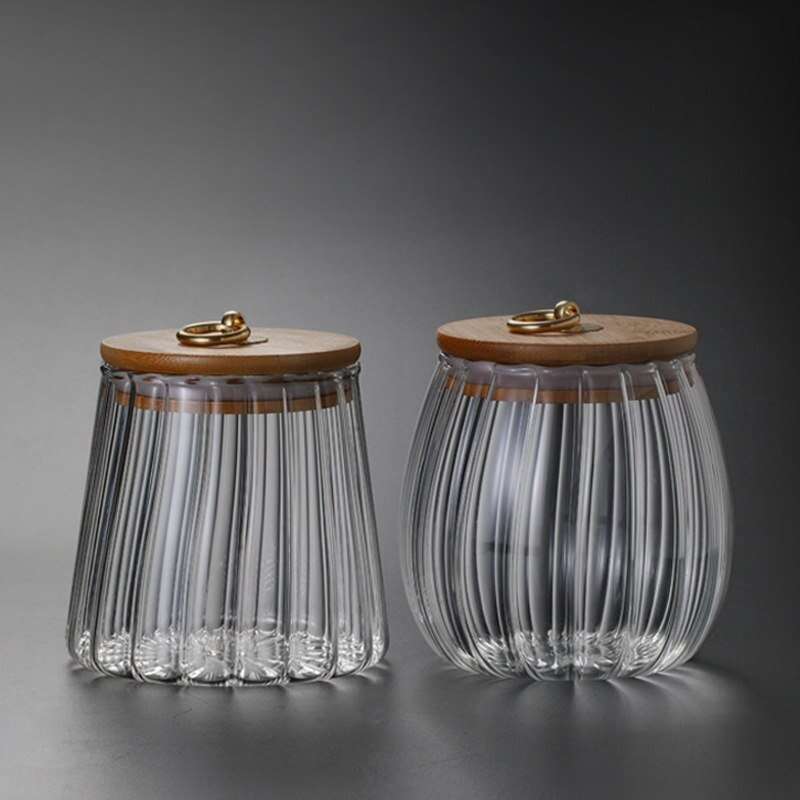 Sucrier Transparent avec couvercle en bois, sucrier, boîtes à épices, boîte à thé, réservoir de grains, ustensiles de cuisine