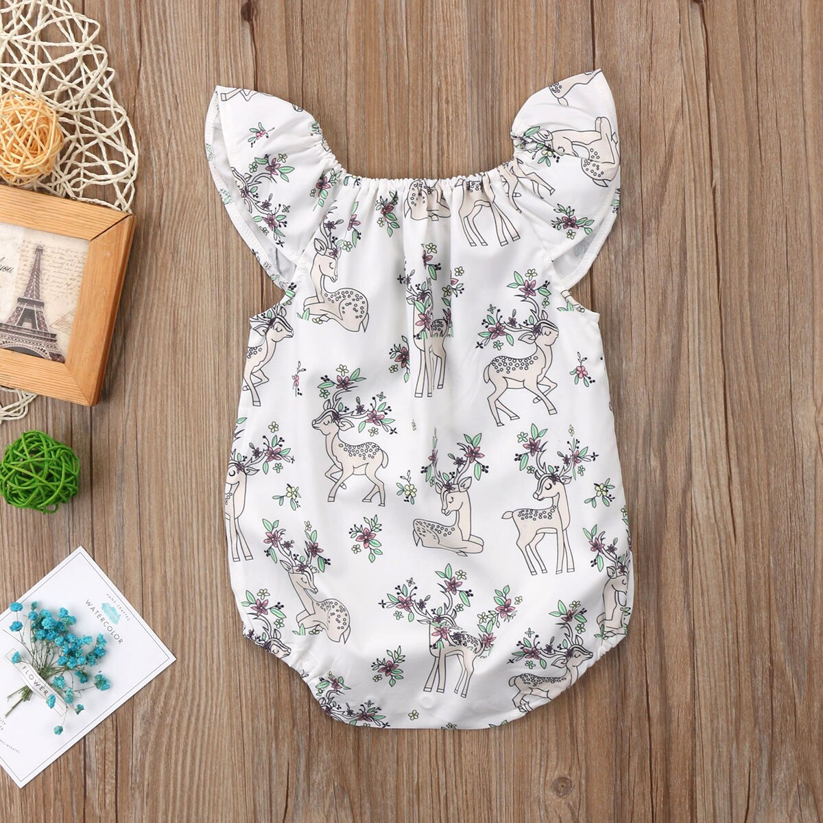 Baby zomerkleding pasgeboren kind babymeisje hertenkleding jumpsuit bodysuit zonnepak mouwloze outfit set