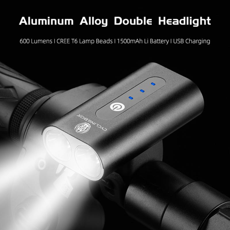Fietsverlichting Aluminium Twee-Head Koplamp Kan Worden Uitgerust Met Een 360 ° Draaibare Beugel En Usb Handig opladen Lamp