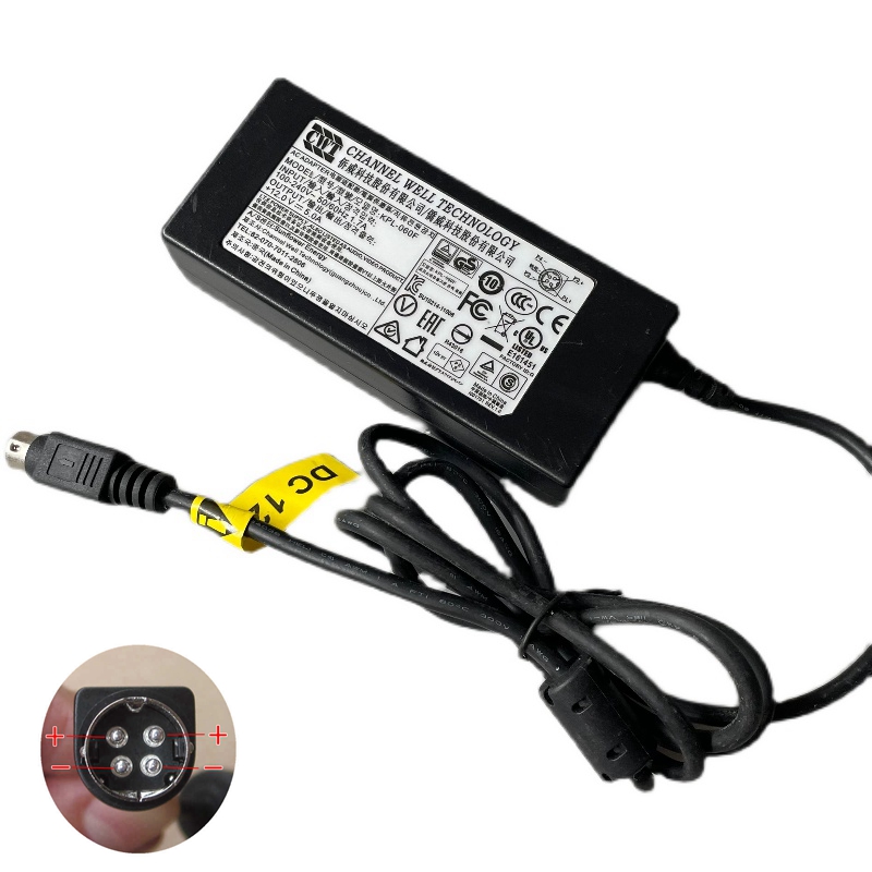 CWT 12V 5A 4PIN 60W AC DC Adapter For HIKVISION 7816HW 7808HW Monitor Display Power Supply Adaptor Charger KPL-060F-VI