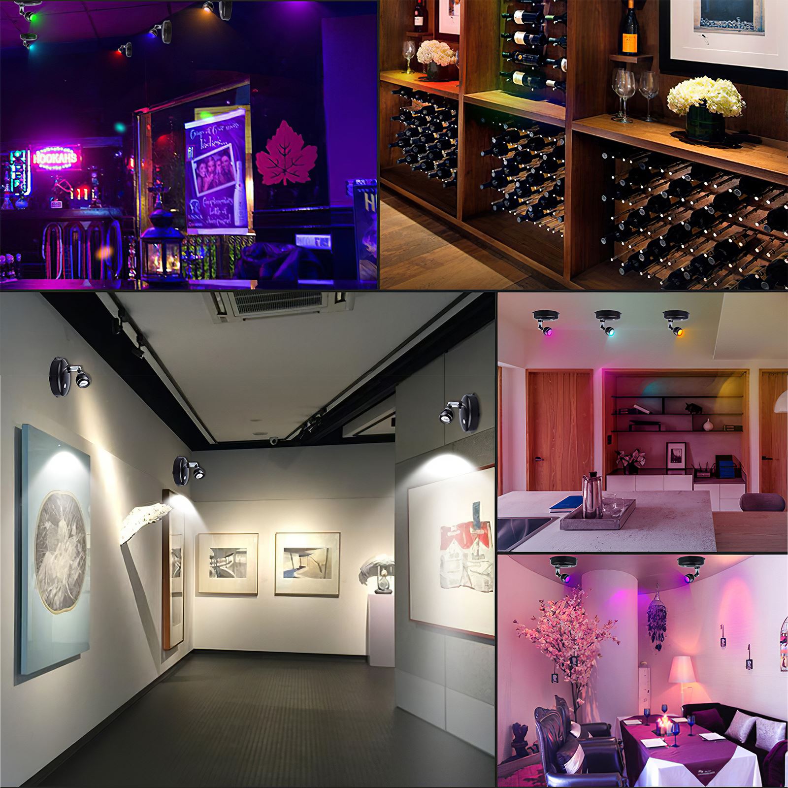 2pcs Child LED Spotlight RGB Multi Color Light Ambient Lamp Battery Powered Projection Light Night Lamp Wall Lamp With Rotation