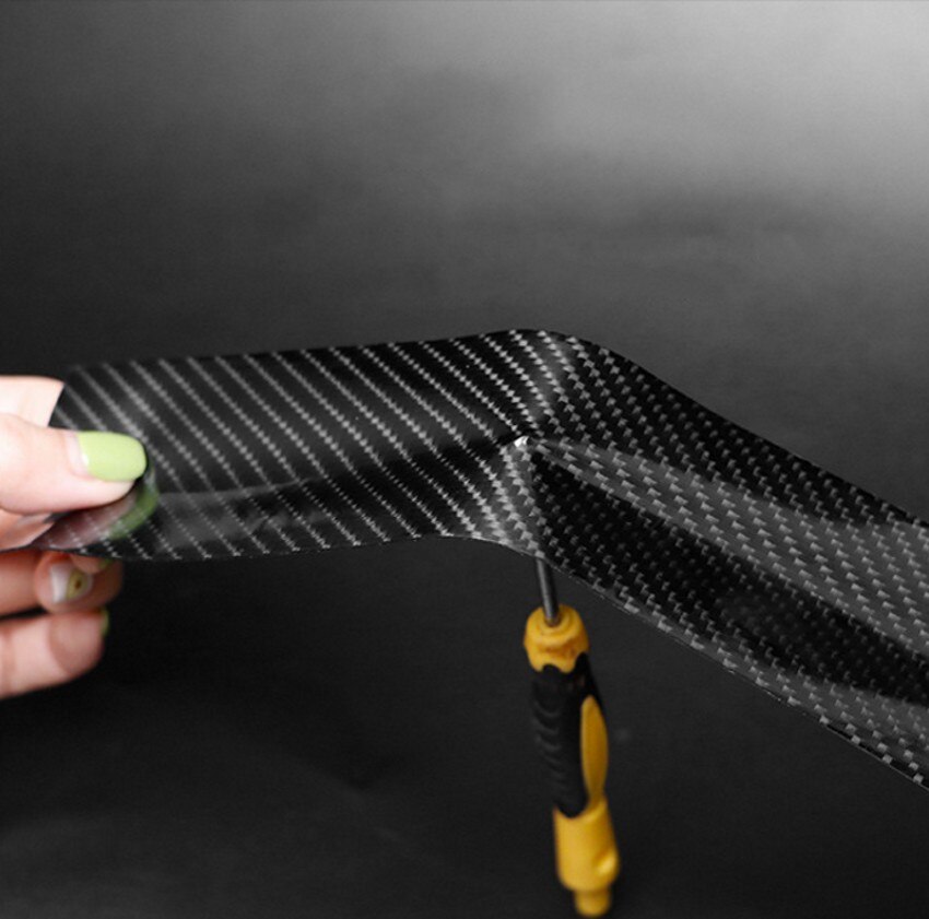 3/5M Rolls Carbon Fiber Auto Sticker Anto Deur Kofferbak Beschermende Strip Auto Deur Drempel Anti Scratch Tape waterdichte Sticker