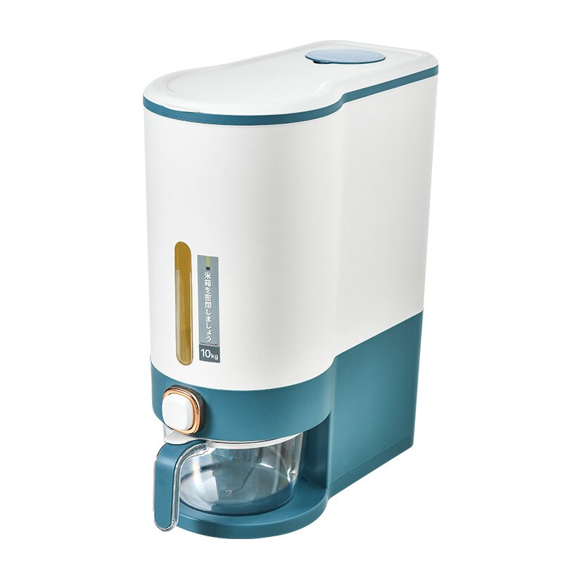 5/10KG Large Capacity Home Plastic Rice Bucket Plastic Multifunctional Refrigerator Storage Tank for Multigrain Grain and Cereal: Blue / 5KG