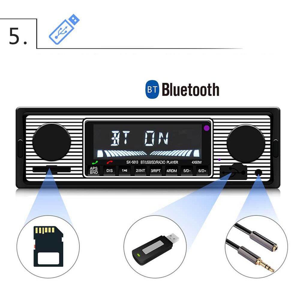 AUX Car MP3 Player Replacement Radio Stereo Sound FM 12V Bluetooth 87.5-108M