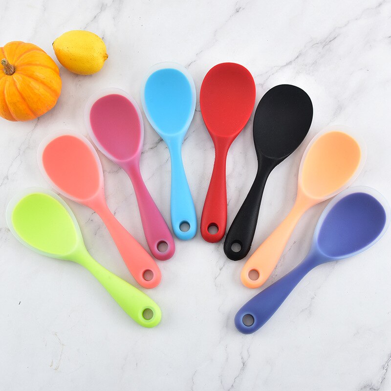 Silicone Rice Scoop High Temperature Resistant Rice Spoons Anti-scalding Rice Paddle For Kitchen Utensils