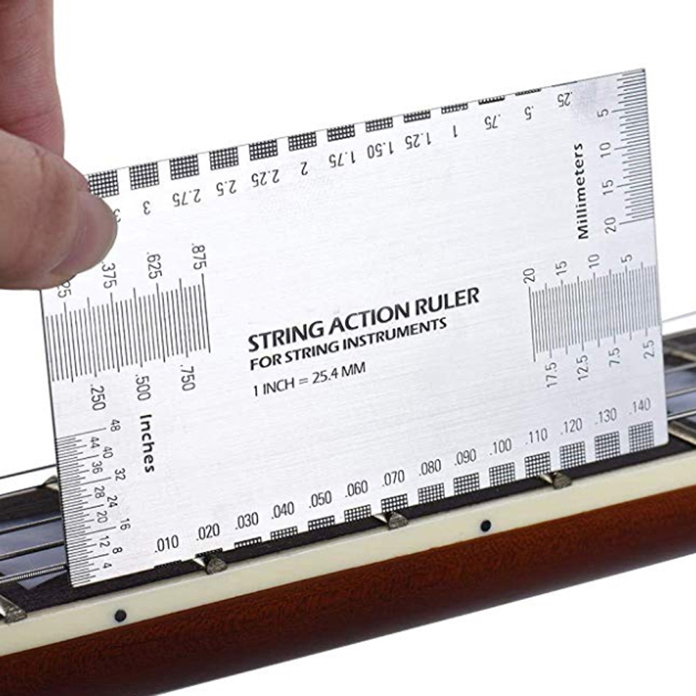 String Styroball Ruler String Action Ruler Gauge Tool in/mm for Guitar Ba... – Grandado