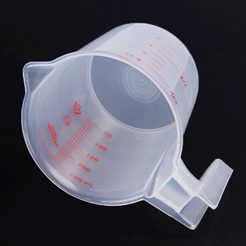 Taza medidora de plástico con mango de 250ML, herramientas de medición para hornear, azúcar, café, cocina, novedad