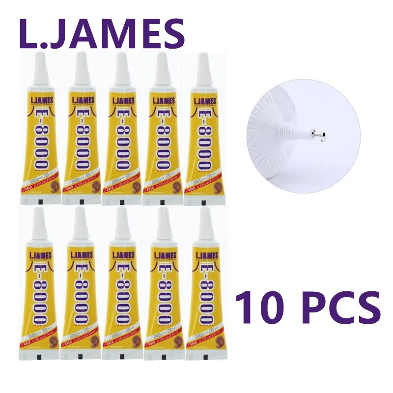 L.JAMES 20P E8000 15ml Strong Liquid Glue Clothes Fabric Clear Leather Adhesive Jewelry Stationery Phone Screen Instant Earphone: 10pcs