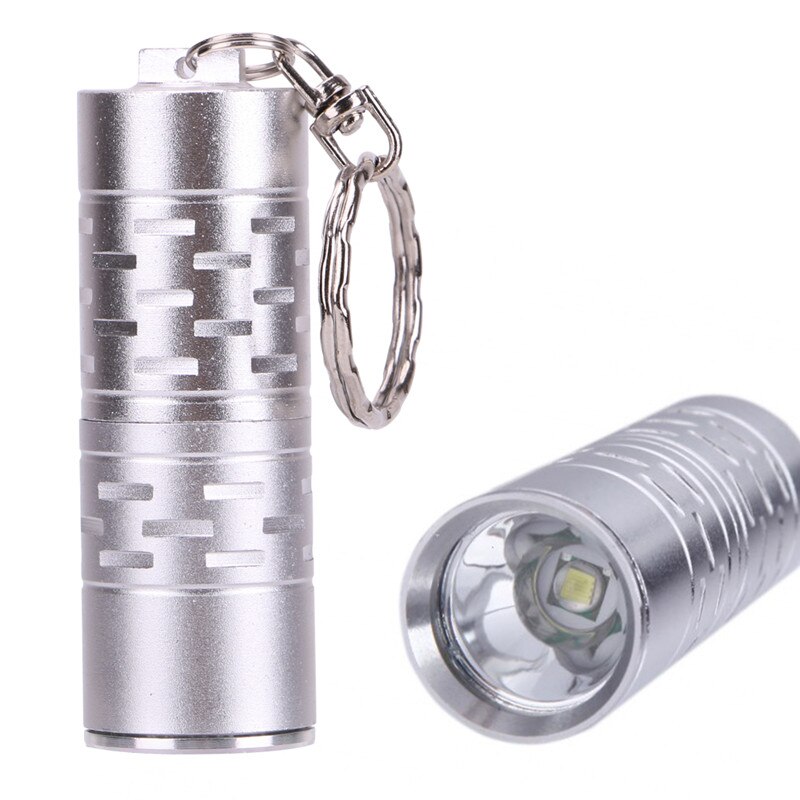 Tragbare Mini Keychain Pocket Torch Taschenlampe Laterne Taschenlampe Wasserdichte 2000 lumen LED Linternas 3 Modi Camping Licht: Silver