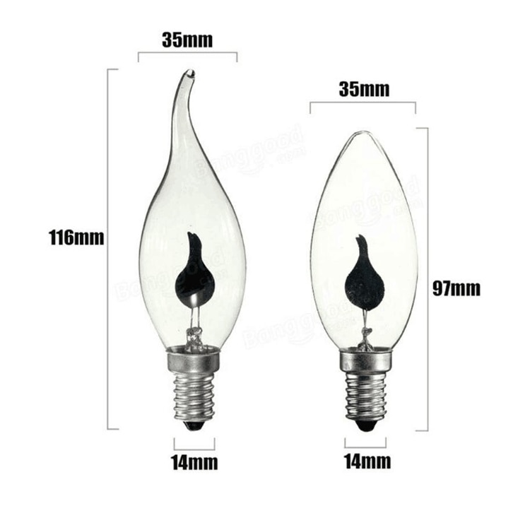 Ampoule lumineuse led e14e27, barre de bouche à vis KTV décoration créative, ampoule imitation flamme E12 2 pièces