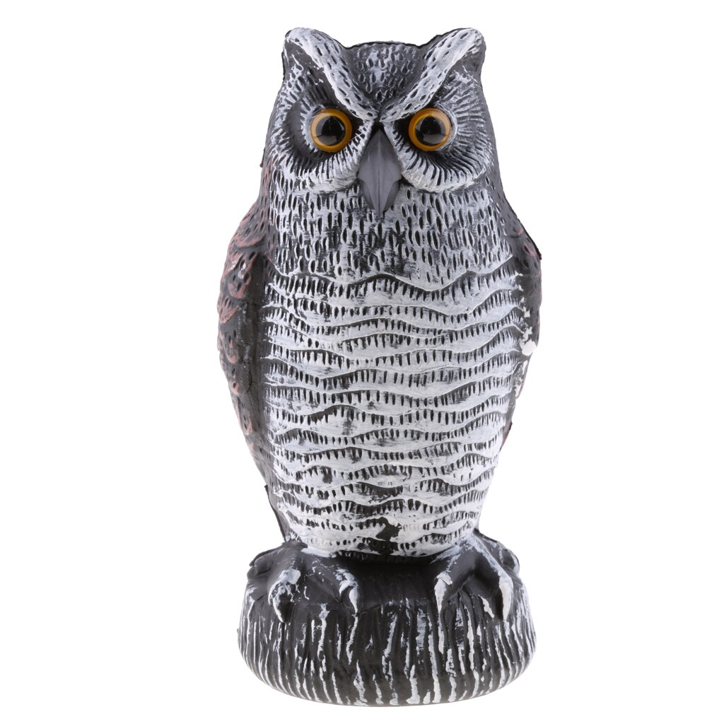 Statue de hibou et de leurre réaliste, protecteur de jardin peint à la main, qui fait peur aux écureuils, Pigeons, lapins, etc.