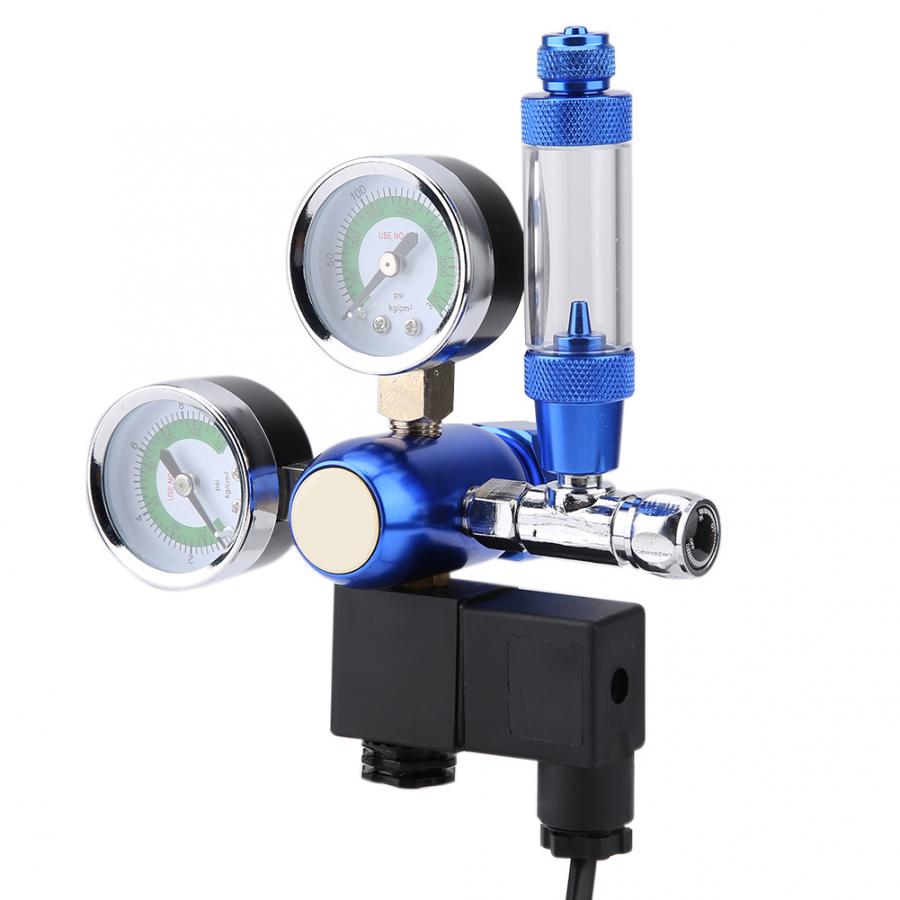 Aquarium DIY CO2 Generator System Kit 220V G5/8 Aquarium CO2 Regulator Check Valve Bubble Counter with Solenoid Co2 Valve