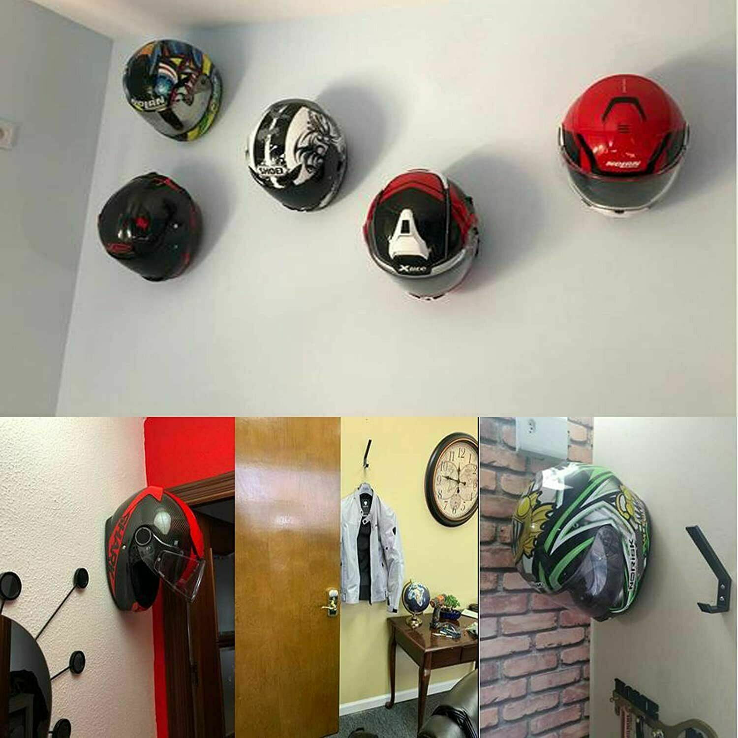 Gancho para casco de motocicleta, perchero para chaquetas bolsa para llaves, soporte de montaje en pared, pantalla de tela, 4 Uds.