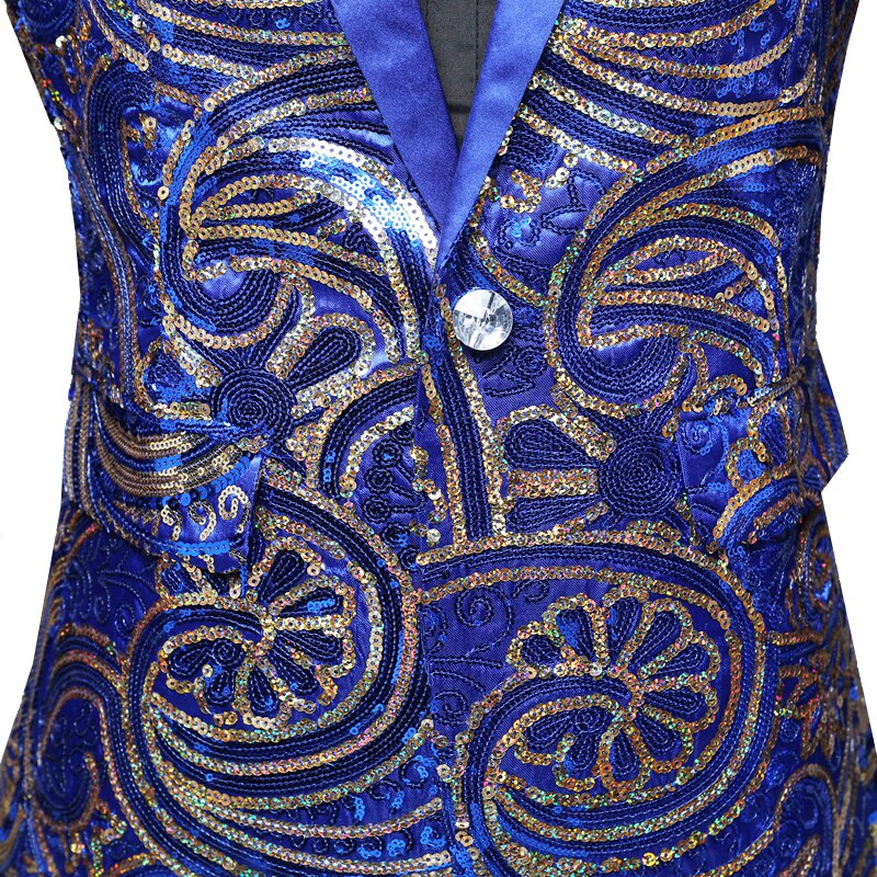 Chaquetas de traje de escenario para hombre, bléiser de lentejuelas Vintage en azul y rojo, abrigo Delgado a la , chaqueta de presentación para actuaciones nocturnas