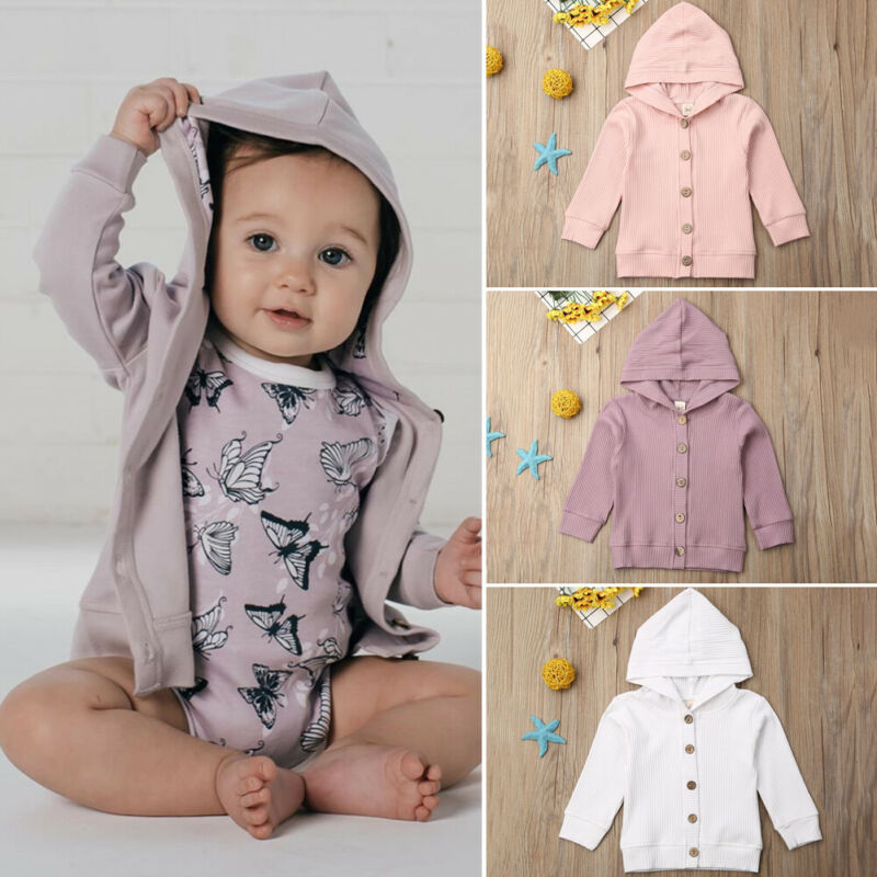 Goocheer – manteau tricoté à capuche et manches longues pour bébé fille, veste d'extérieur en coton, à la , automne