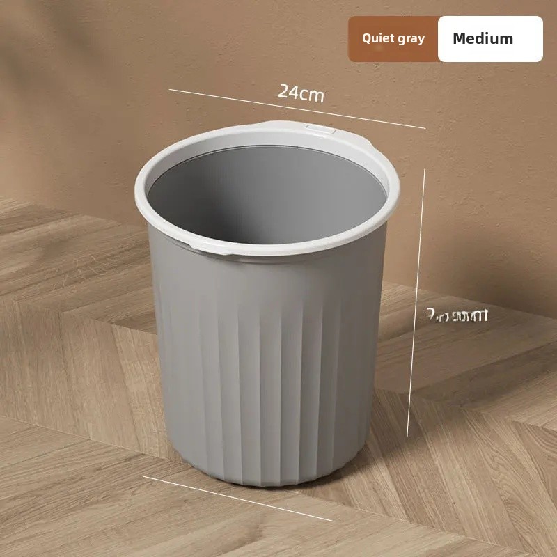Thick Plastic Trash Can Kitchen Home Use Large Capacity No Cover Big Caliber Multi Scene Garbage Basket with Press Ring: PURPLE