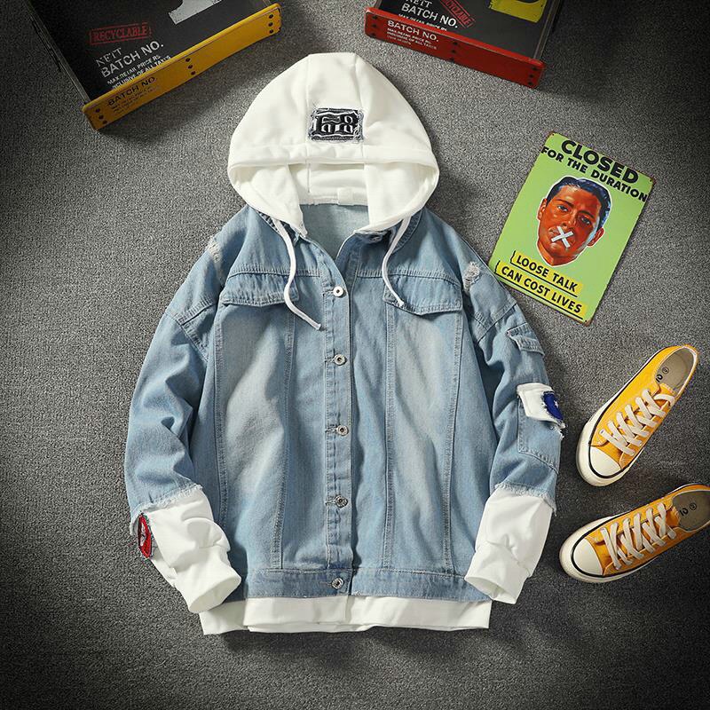 Dimusi höst herr jeansjacka hip hop tunn sliten jeansjacka herr jeans jacka ytterkläder manliga cowboyrockar 3xl,ta294