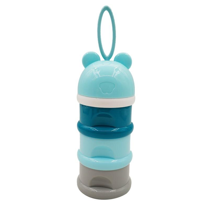 3 layer Frog Style Portable Baby Food Storage Essential Cereal Cartoon Milk Powder Boxes Toddle Kids Formula Milk Container 4829: Blue
