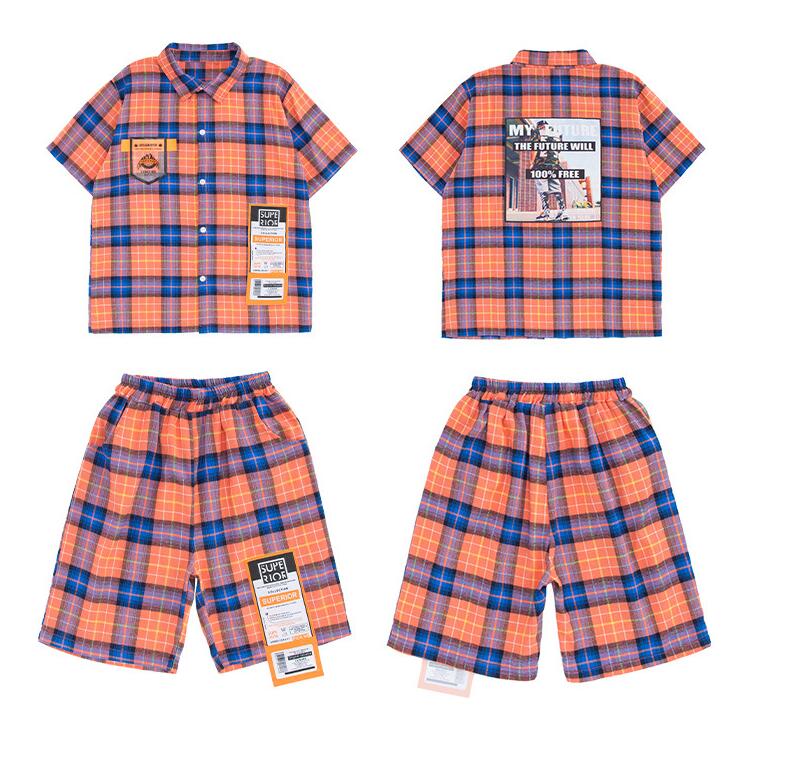 Kids Cool Ballroom Hip Hop dancing Outfits Plaid Tshirt dance Shorts Jazz Dance Wear Costumes Clothes For Boys Girls: 170