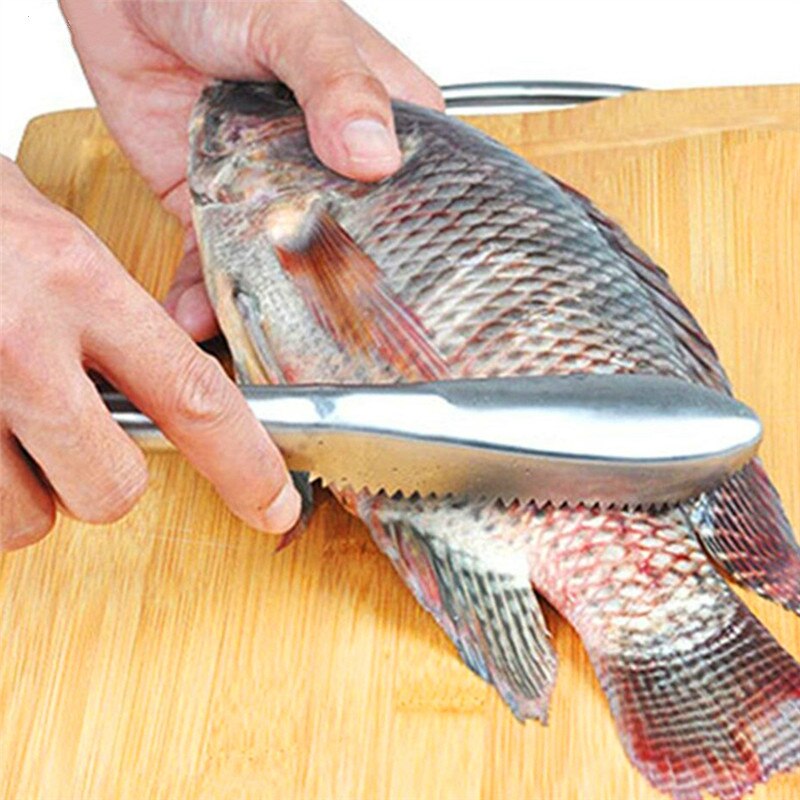 Fish Skin Remover Scraping Scale Peeler Brush Stainless Steel Fish Scaler Knife Cleaning Tools Seafood Kitchen Gadgets