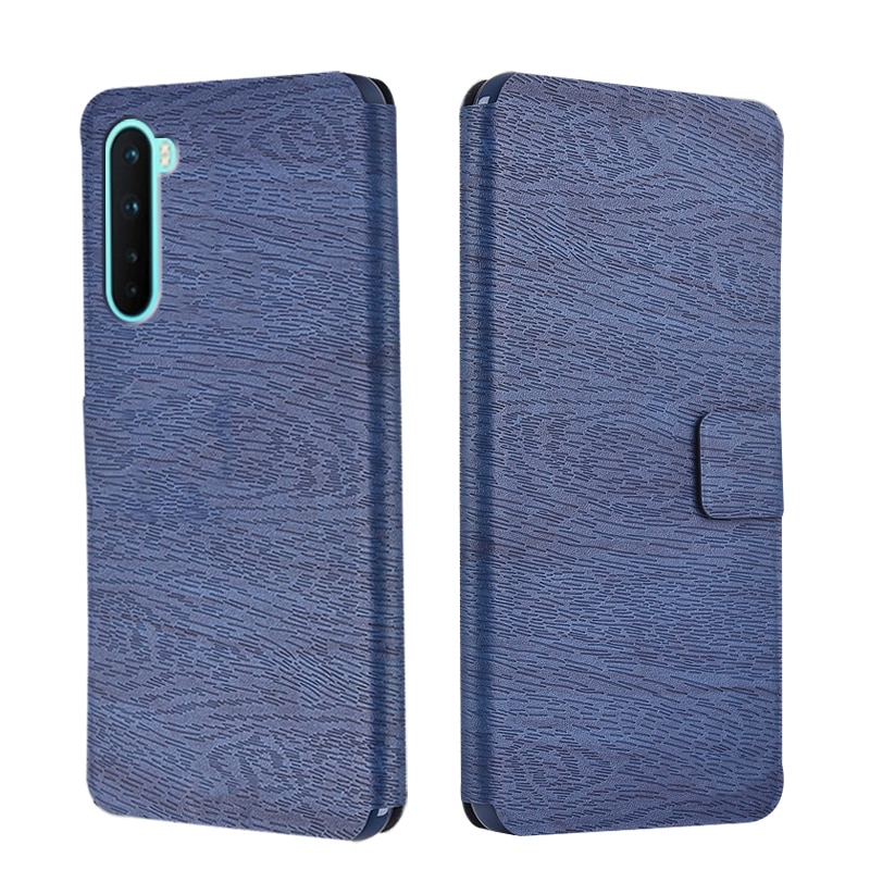 Funda de piel de grano de madera para OnePlus Nord, funda de teléfono tipo billetera para onda OnePlus Z One Plus Nord 5G 1 + Nord 6,44 pulgadas etui