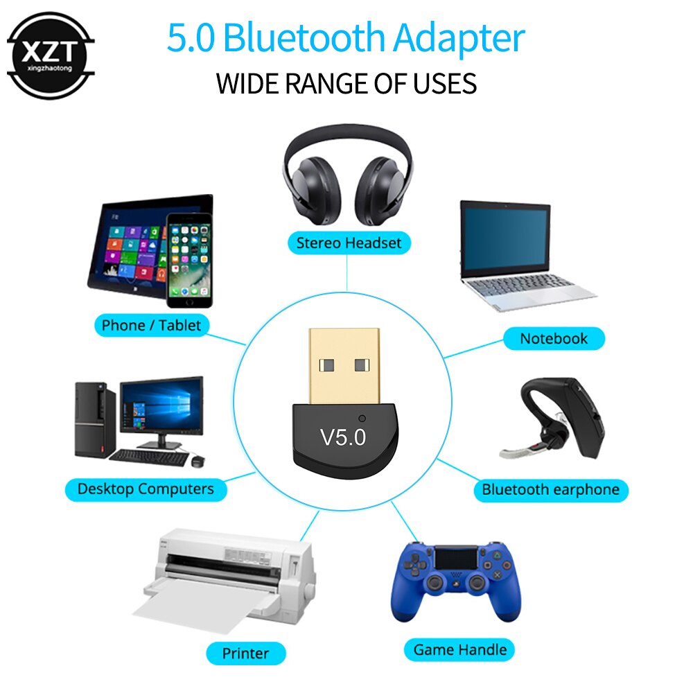 Wireless USB Bluetooth Adapter for win8/10 Computer Phone Headset Bluetooth USB Bluetooth 5.0 PC Bluetooth Receive