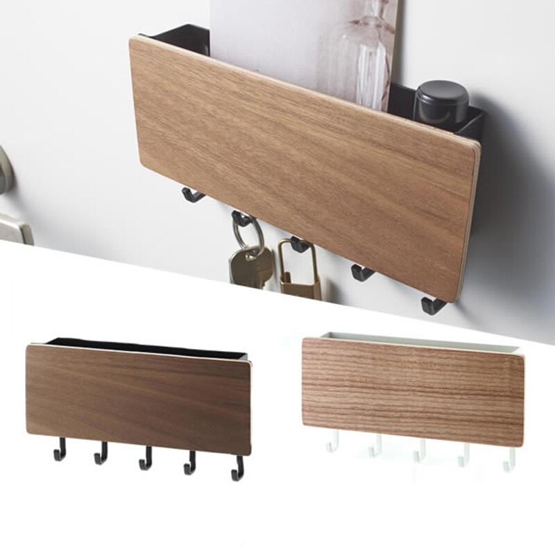 ATUCOHO Store tipo colgado en la pared de madera decorativo estante de pared caja de almacenamiento de artículos diversos colgador organizador llavero estante de madera para pared