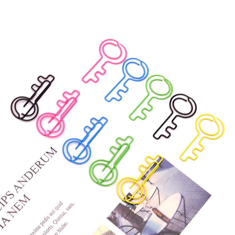 Key Shape Binder Metal Color Paper Clip Office Accessories Folder Office Stationery Paper Material Paper Clips Binding Supplies