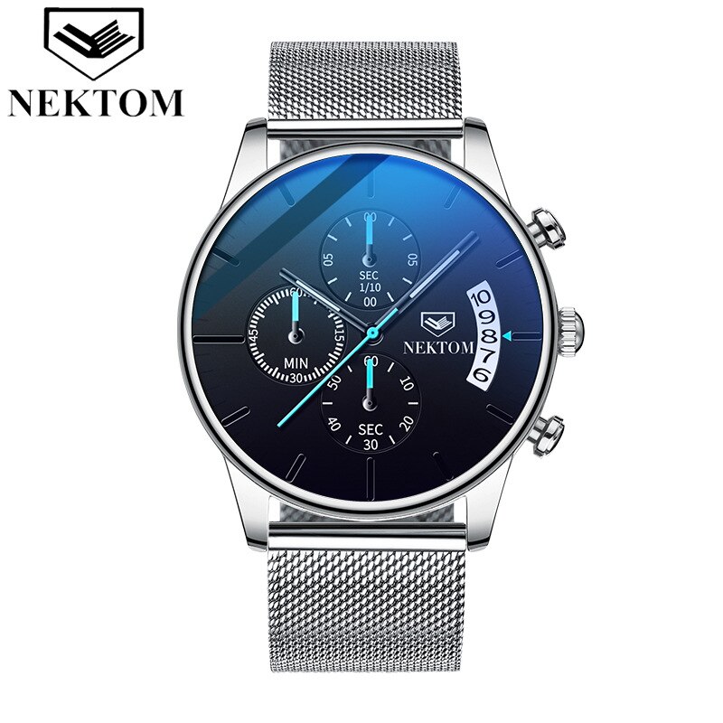 Nektom Explosies Mannen Horloge Mode Stalen Band Quartz Horloge Waterdicht Lichtgevende Trend Horloge: Rose