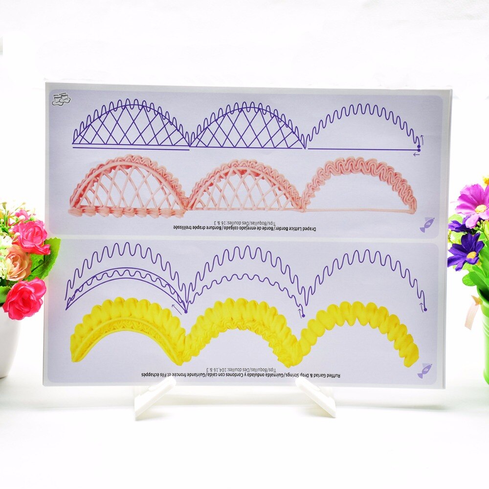 23pcs/set Practice Paper+Drawing Board Standing Easel Template Paper Decor Practice Decorating Cake Icing Tools