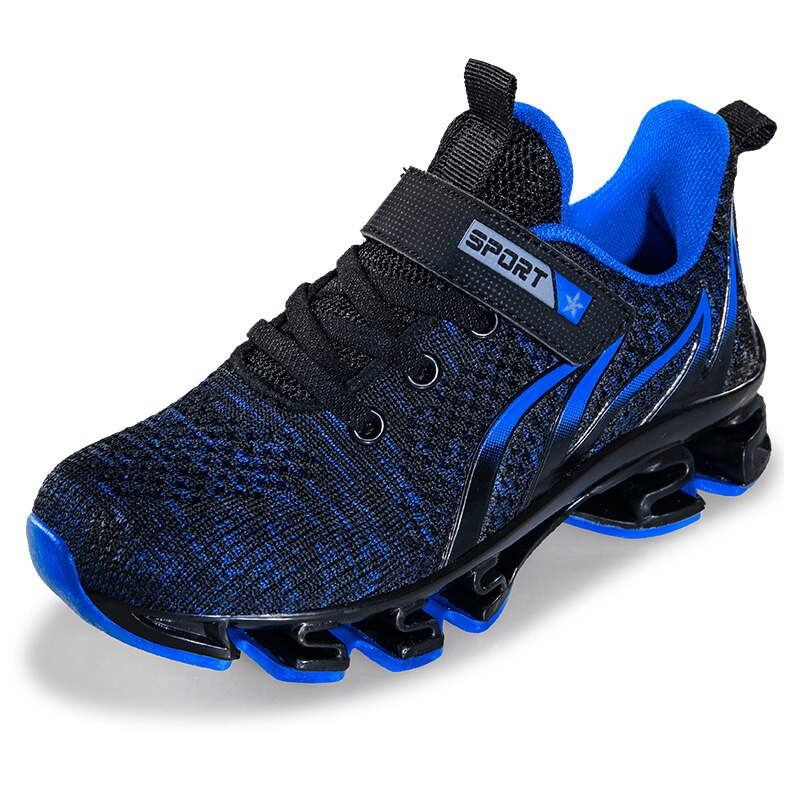 Big Children Running Shoes Boys Sneakers Spring Autumn Breathable Shoes Kids Sport Shoes Light Outdoor Hollow Sole Tenis Shoes: black blue / 31