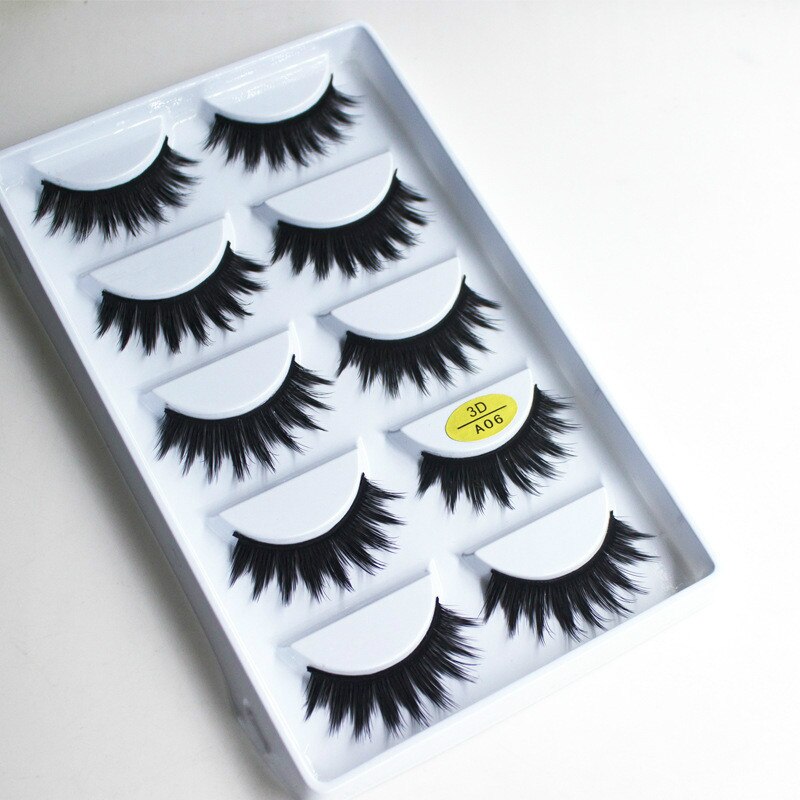 5Pairs 3D Synthetic Hair False Eyelashes Natural/Thick Long Eye Lashes Wispy Makeup Beauty Extension Tools A04: 6