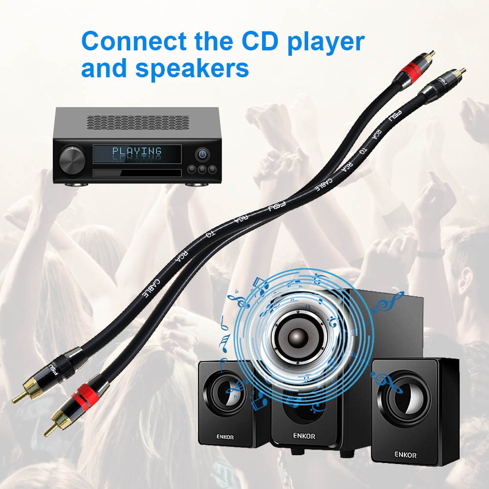 Audio Rac Kabel Stereo Rca Naar Rca Coaxiale Kabel Man Op Man Voor Tv Home Theater Versterker Dvd 0.5 M 1 M 2 M 3 M 5 M