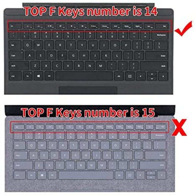 Teclado do portátil capa de silicone perfeitamente apto para microsoft surface pro 4 5 6 7 2017 2018 2019 ultra macio-toque tpu protetor