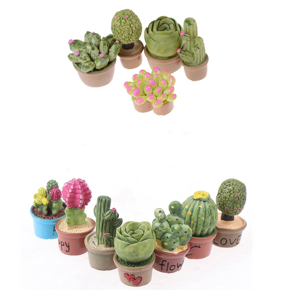 5pcs 1/12 Dollhouse Miniature Accessories Mini Succulent Bonsai Simulation Potted Plant Model Toy Random style